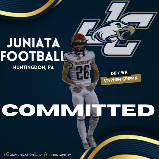 Stephen Griffin (@stephenxgriffin) on Twitter photo Thank you to all the coaches, family, and friends that believed in me and helped push me to be in the position I’m in now. I’m excited to announce that I will be committing to play football at Juniata College! Go Eagles! <a href="/Coach_Adolph/">Matt Adolph</a> <a href="/CoachTreadJC/">Blake Treadwell</a> <a href="/CoachAKolb/">Andrew Kolb</a> <a href="/CoachCovine/">Barnegat Football</a> Thank you to all the coaches, family, and friends that believed in me and helped push me to be in the position I’m in now. I’m excited to announce that I will be committing to play football at Juniata College! Go Eagles! <a href="/Coach_Adolph/">Matt Adolph</a> <a href="/CoachTreadJC/">Blake Treadwell</a> <a href="/CoachAKolb/">Andrew Kolb</a> <a href="/CoachCovine/">Barnegat Football</a>