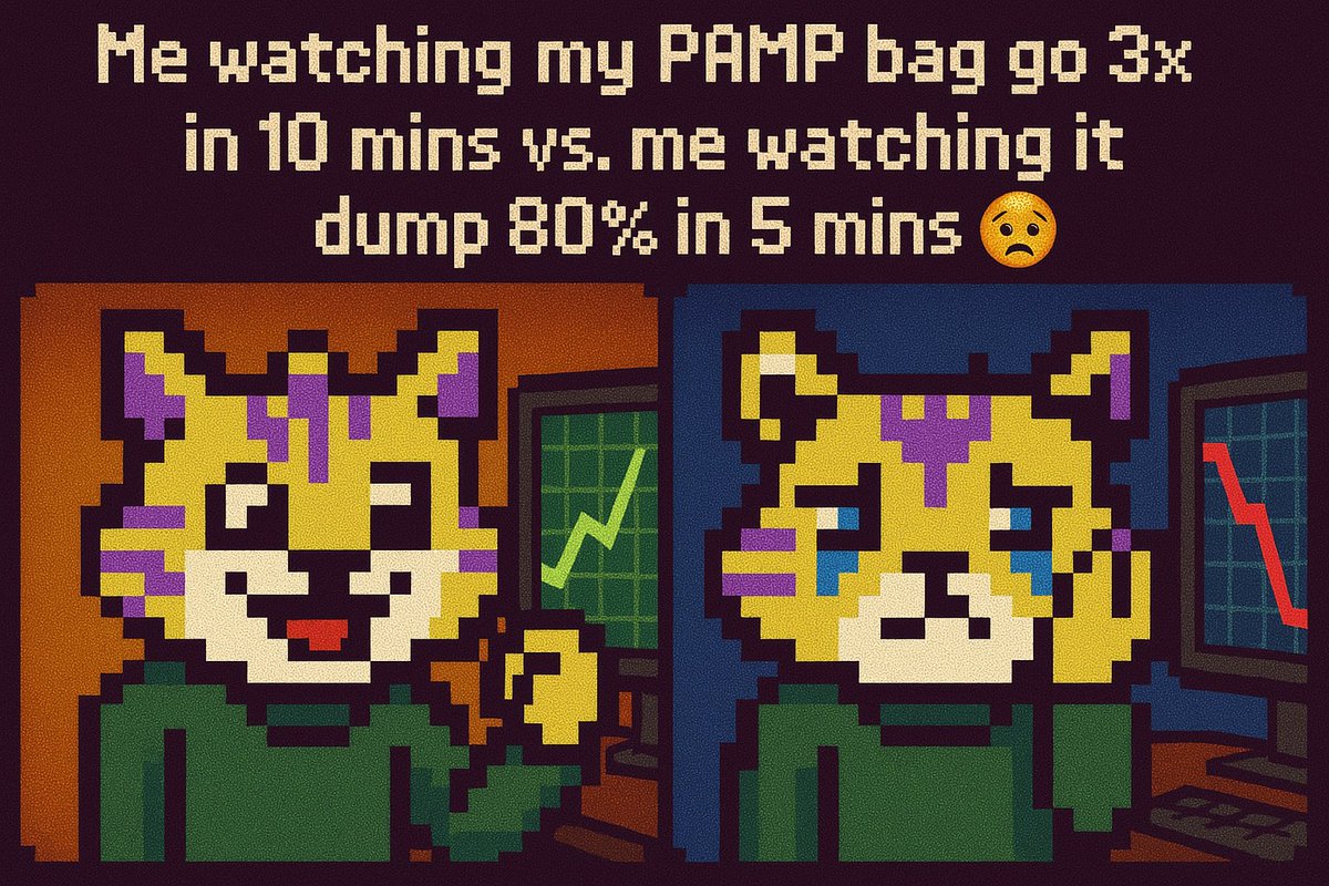 Me watching my PAMP bag go 3x in 10 mins vs. me watching it dump 80% in 5 mins 😭📉

#PAMPnow