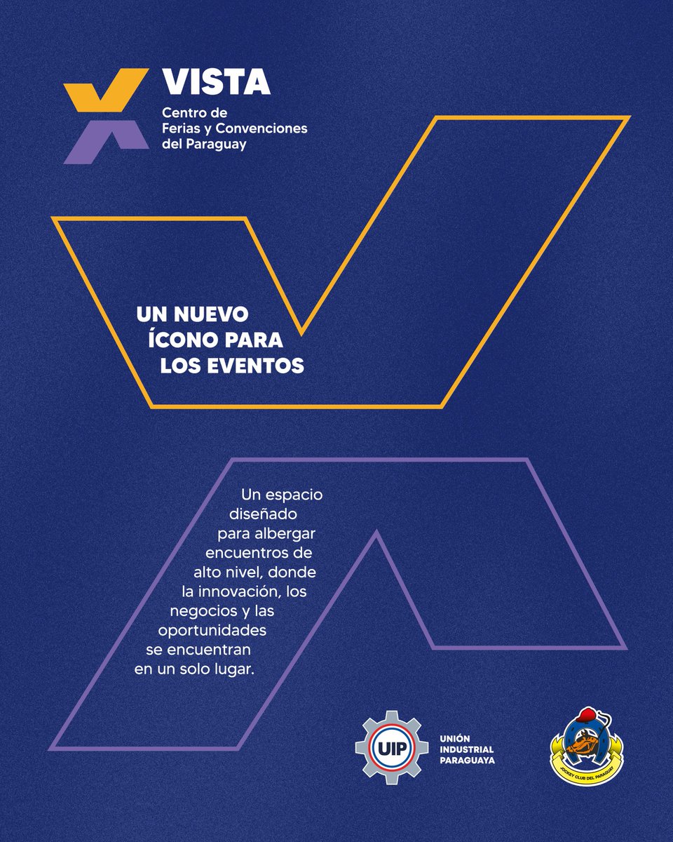 VISTA_paraguay's tweet photo. 🚀 VISTA se posiciona como el nuevo referente para redefinir la experiencia de ferias y convenciones en Paraguay.
🌐 Un espacio innovador, pensado para impulsar el crecimiento de los negocios y conectar a Paraguay con el mundo.
#VISTA #FEPY #Paraguay #Asunción #UIP #Jockey https://t.co/scHH2tyXD7