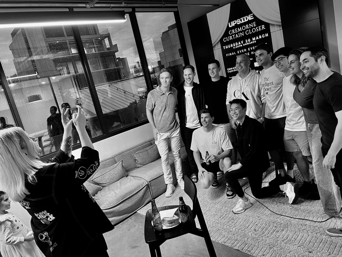 Fitting image to say goodbye to our <a href="/0xUpside/">Upside</a> HQ in Cremorne. It’s been an awesome hub for the crypto community and it’s been a pleasure holding down the fort as GM recently. 

As we shared earlier this month, Upside’s events and community initiatives will continue, just in
