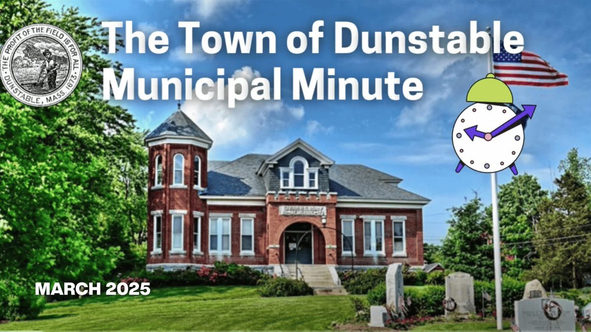 JaSizz's tweet image. Transparency and communication keep Dunstable informed! In our latest Municipal Minute, we cover the FY26 budget, grants, Town Center Trail Loop, PFAS mitigation, and municipal building repairs. Stay informed—watch the full episode here: youtu.be/lyl5rIaRcs8?si….