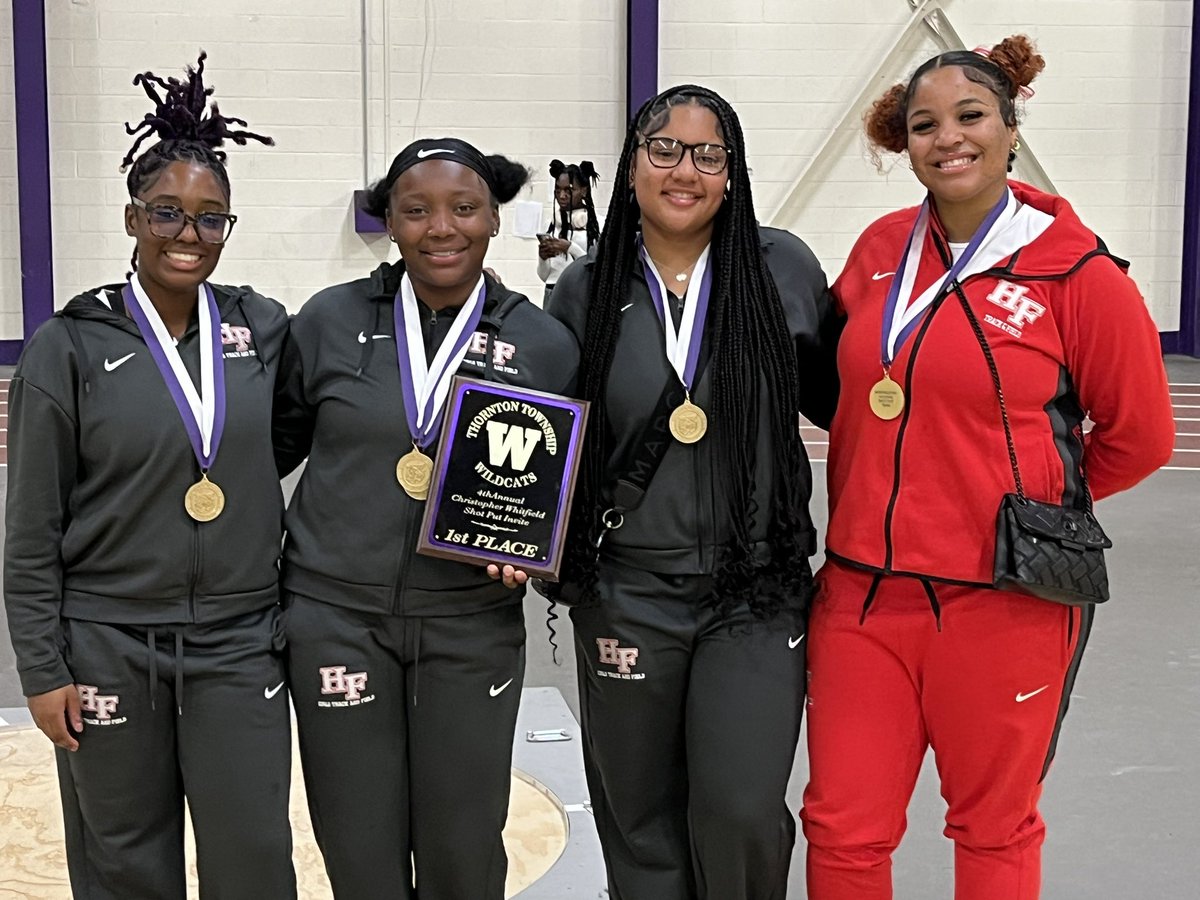 Congratulations to the throws squad on repeating at the Chris Whitfield Invite champions at Thornton.   Micah, Jaloni, London, Karma.  Thank you Thornton for an awesome opportunity.