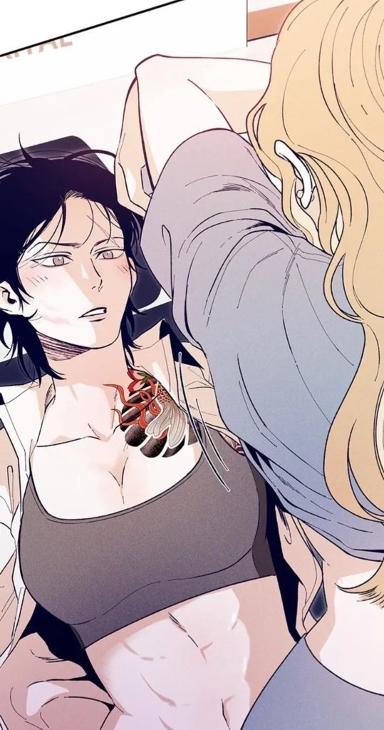 tamaescence's tweet image. since everyone is here, THIS is the tatted muscular bottom yall are looking for. butchfemme goodness w top femme dentist x bottom butch delinquent. theyre both ridiculously hot, like its annoying. get into &quot;please pick my love too&quot;/내 사랑도 뽑아줘 right neow