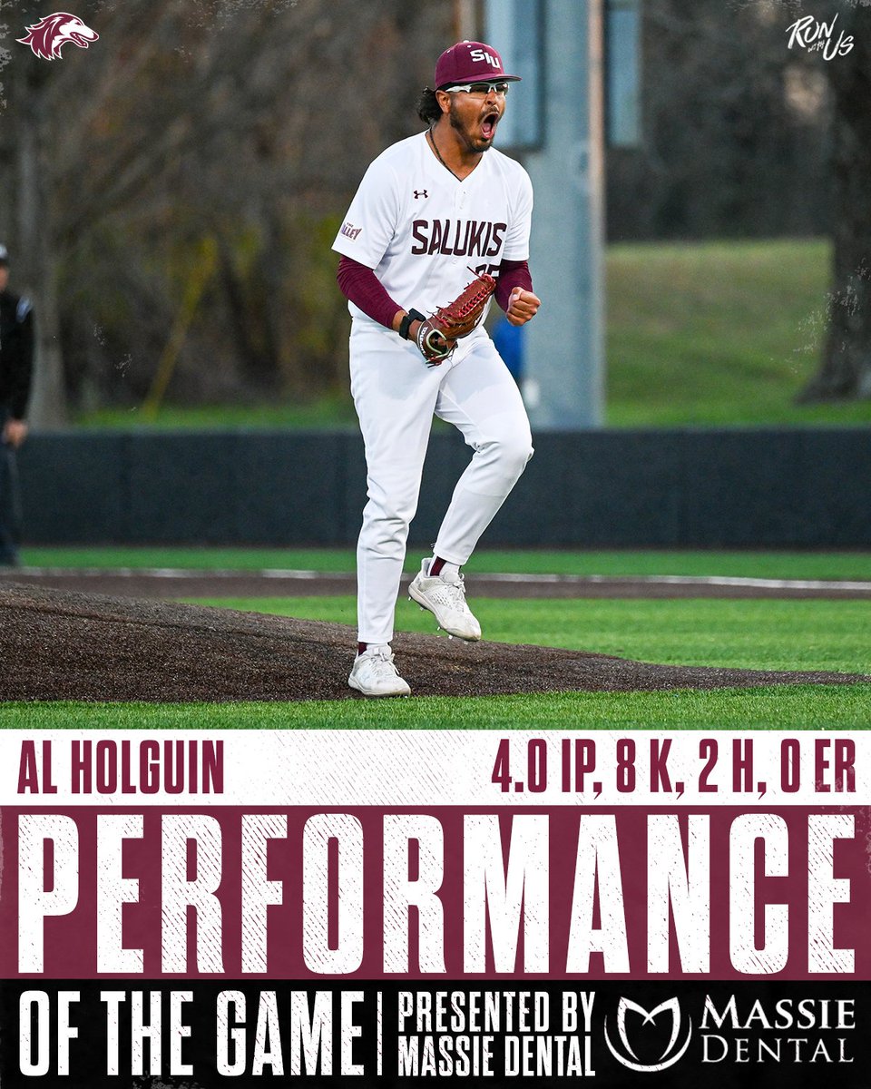Tonight's Player of the Game is Al Holguin who dominated the Skyhawks in a 10-0 win! 

#Salukis | #RunWithUs