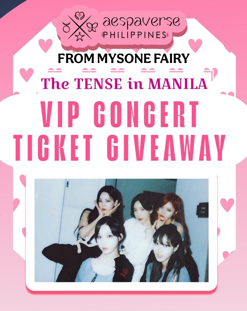TAEYEON TICKET GIVEAWAY
#TAEYEON_THETENSE_IN_MANILA
#aespaverseMYSONEGA

Hi, Filo-MYs! 
We’ll be giving away 1 VIP Floor A ticket for THE TENSE concert 💖

Please see thread for the full details on how to join👇👇👇