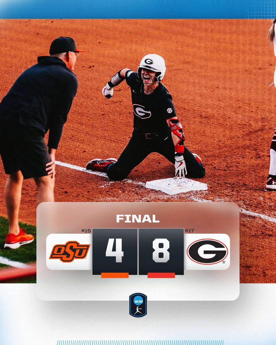 NCAA Softball (@ncaasoftball) on Twitter photo DAWGS GET IT DONE ๐
No. 17 <a href="/UGASoftball/">Georgia Softball</a> gets the win over No. 15 Oklahoma State, 8-4!
#NCAASoftball DAWGS GET IT DONE ๐
No. 17 <a href="/UGASoftball/">Georgia Softball</a> gets the win over No. 15 Oklahoma State, 8-4!
#NCAASoftball