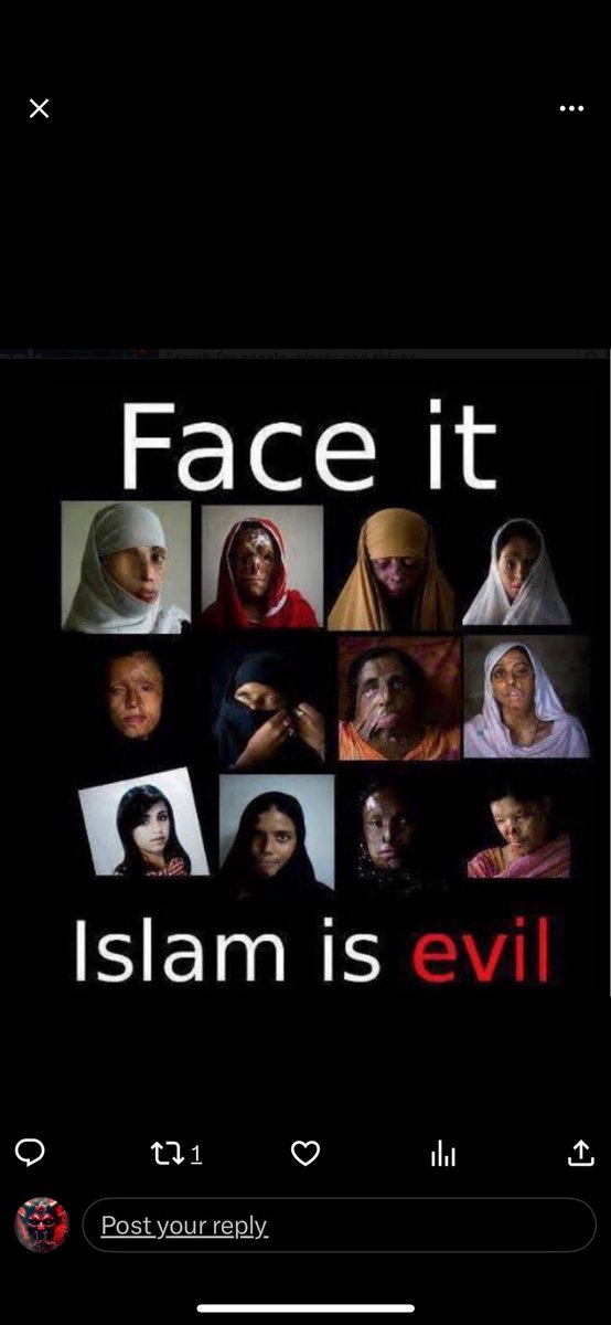infidelusa5's tweet photo. #Islam
#IslamIsABarbaricLifestyle #islamicJihadOrganization #IslamDeathCult #NeverFCKWithAmericaNEVER🙅🏽👎🏻 #IslamIsTheFCKingProblem #IslamicBrainingWashing101
#IslamHasNOPlaceInWesternSociety #IslamIsAReligionOfWARAndSEX #IslamicCultrueIsIncompatiblewWithTheWesternWorld https://t.co/wpYblq8MAM