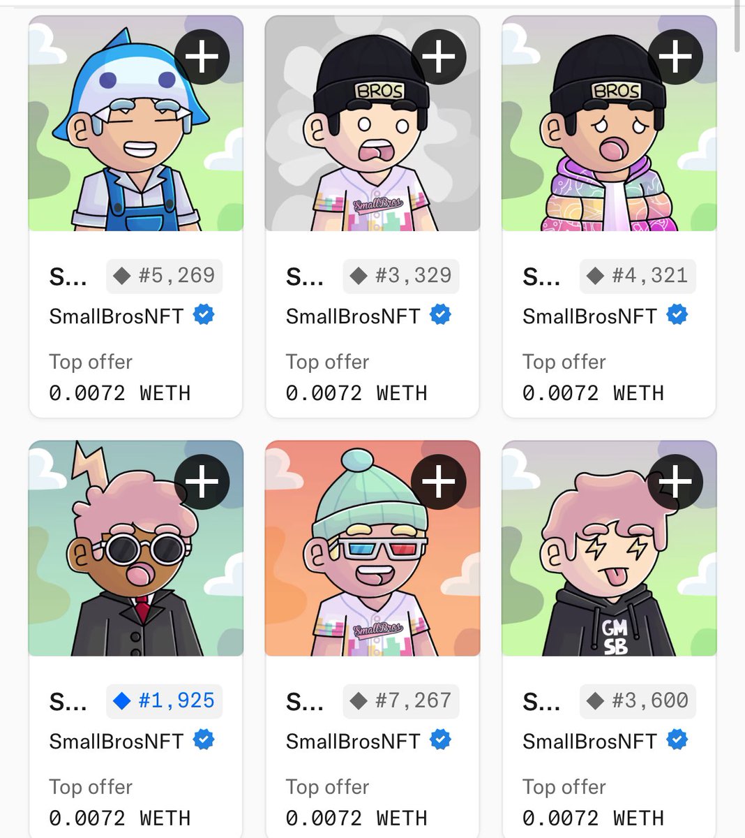 Who likes a 6 Pack?  I picked up these amazing <a href="/SmallBrosNFT/">Small Bros</a> tonight.
Best Art
Best Community 
🆓

#WeBros