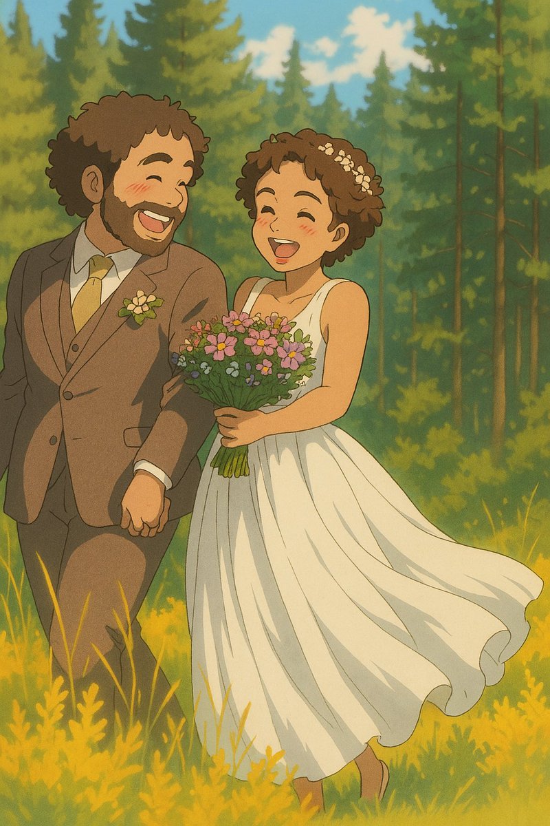 We've been Ghibli -fied !🤵🏽👰🏽✨