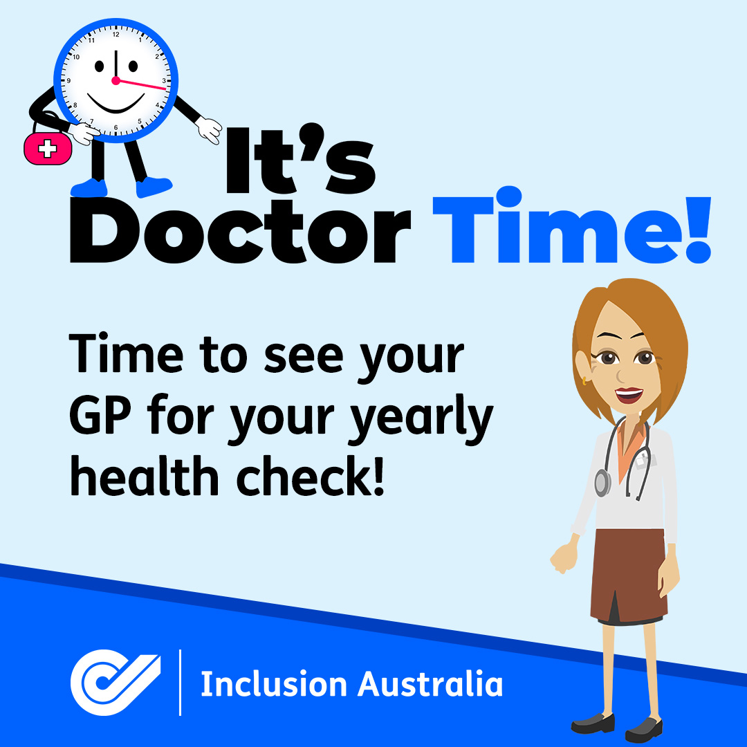 👀 Have you spotted an It's Doctor Time! poster somewhere? Post a pic in the comments! We'd love to see It's Doctor Time! in the world reminding people to get their yearly health check. Haven't seen one? Download here: inclusionaustralia.org.au/resource/its-d…
#ItsDoctorTime