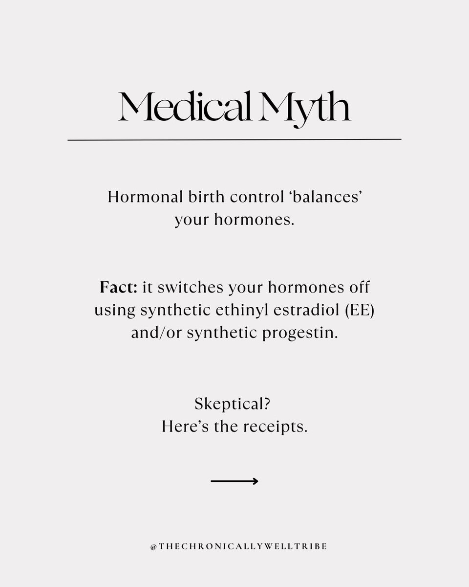 TCWtribe's tweet image. Part 1 
A myth that every female (and the males in their lives) need to understand. 

I&apos;ve provided some resources at the end of this post ☝️

#medicationmyth #hormonalbirthcontrolfacts #hormonalbirthcontrol #informedconsent #hormonalhealth