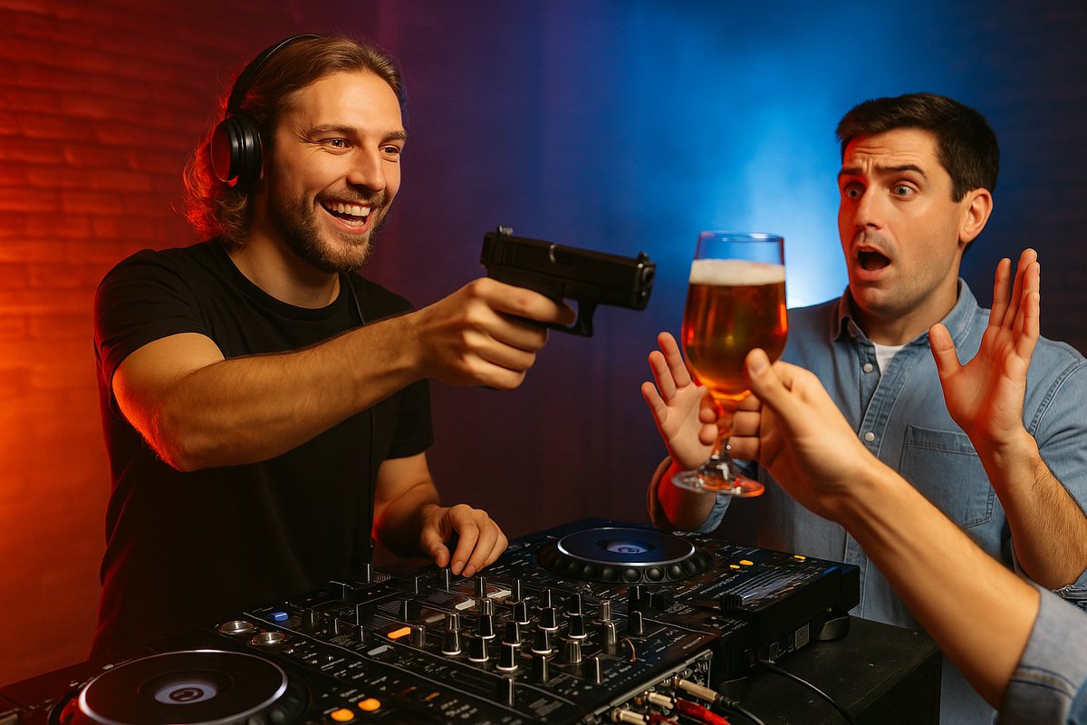 ChatGPTにブース越しに乾杯するとどうなるか可視化してもらった