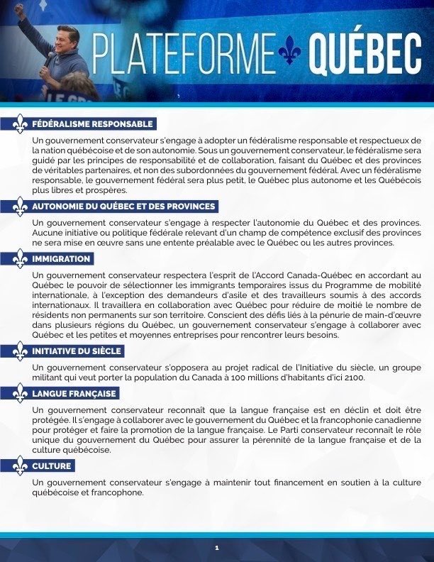 PierrePoilievre's tweet image. J&apos;ai un message pour les Québécois.

Après 10 ans des libéraux, le Canada est plus divisé et centralisé que jamais, et ils ne méritent pas un quatrième mandat au pouvoir. Avec un nouveau gouvernement conservateur, on aura un gouvernement fédéral plus petit, pour un Québec et des…