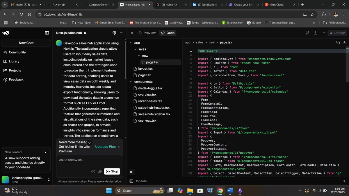 jayphapha's tweet photo. Exploring Generative UI with v0. Bringing ideas to life with AI-powered design. Keep following for more😄 @alx_africa #ALX_AiSK #ALX_AI #AI https://t.co/EtBQ2sFJ6s