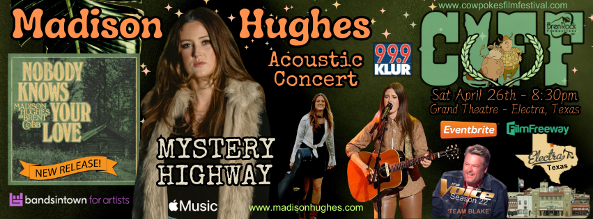 Brenda Whitehead (@actressbmw) on Twitter photo Love this song <a href="/Brent_Cobb/">Brent Cobb</a>! You both are awesome!!! Looking forward to seeing Madison Hughes #concert at <a href="/COWPOKESFF/">CIFF</a> Sat April 26th 8:30pm at Grand Theatre in #ElectraTexas. "Nobody Knows'
<a href="/AppleMusic/">Apple Music</a> #electra #filmfestival #TexasEvents #wichitafalls #tx #lawtonok #dallas #TX Love this song <a href="/Brent_Cobb/">Brent Cobb</a>! You both are awesome!!! Looking forward to seeing Madison Hughes #concert at <a href="/COWPOKESFF/">CIFF</a> Sat April 26th 8:30pm at Grand Theatre in #ElectraTexas. "Nobody Knows'
<a href="/AppleMusic/">Apple Music</a> #electra #filmfestival #TexasEvents #wichitafalls #tx #lawtonok #dallas #TX