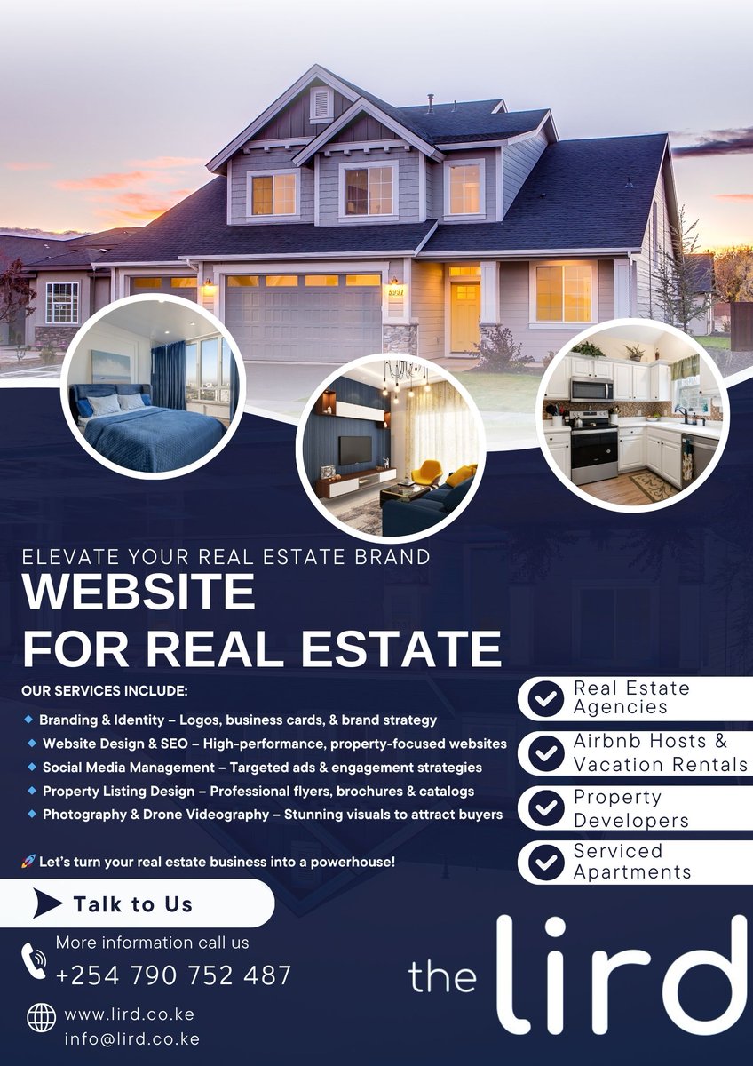 Lird_creative's tweet photo. 🏡REAL ESTATE PROFESSIONALS – Want to sell properties faster?🚀
At Lird Creative, we offer:
📢 Logos, business cards &amp; brand strategy
🌐 Website Design &amp; SEO
📑 Flyers, brochures &amp; digital catalogs
📲 Social Media Management
🌐 https://t.co/viVNd9q3XI
#RealEstate #Marketing #Lird https://t.co/2OsMLdTLhA