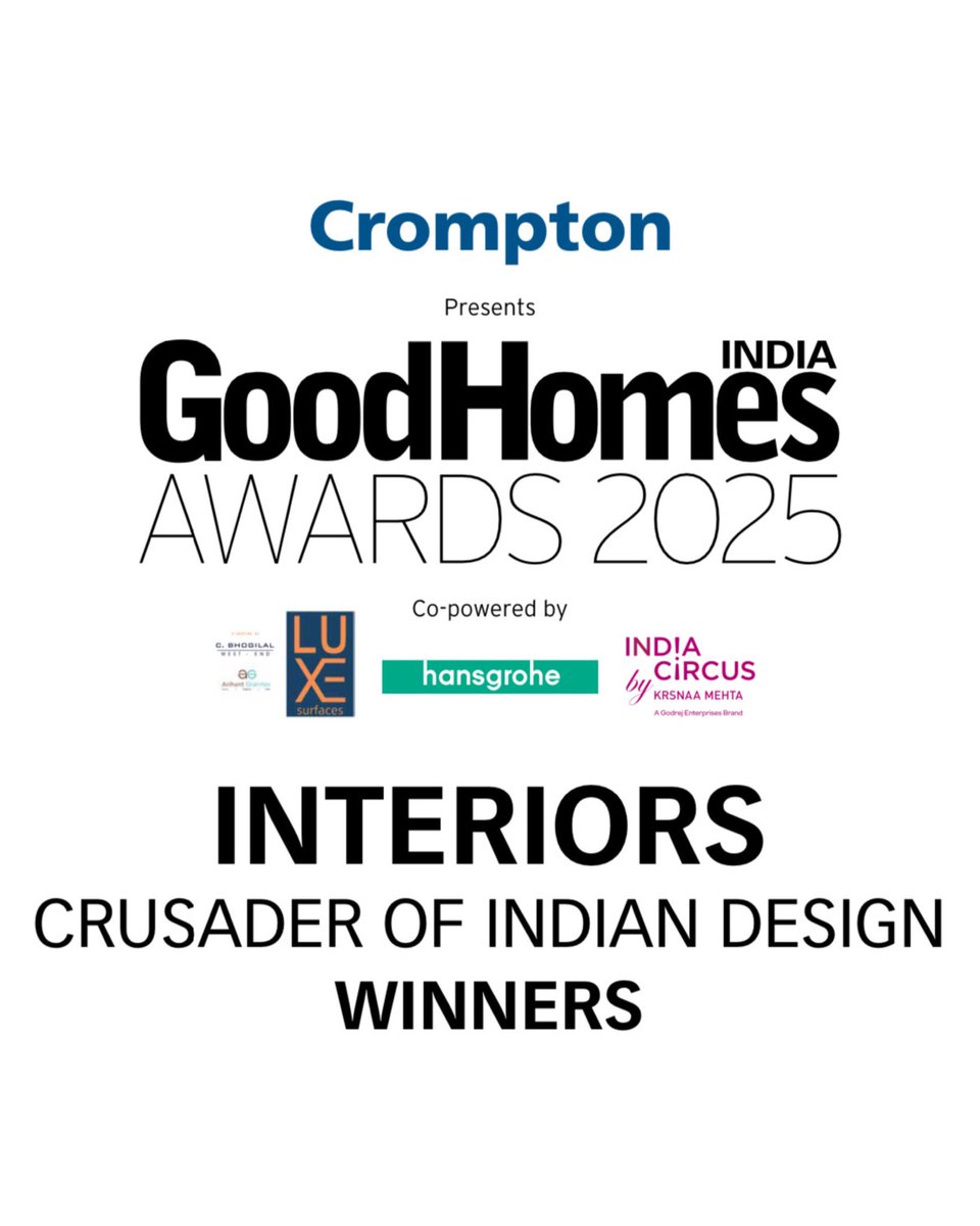 studioipsa's tweet image. Still overwhelmed! 🥹
On March 25, our project PRANGAN won the "Crusader of #IndianDesign" at the @goodhomesindia Awards ❤️
From site to studio—our team gave it everything. Grateful to our clients, collaborators, and the jury for recognising this home
