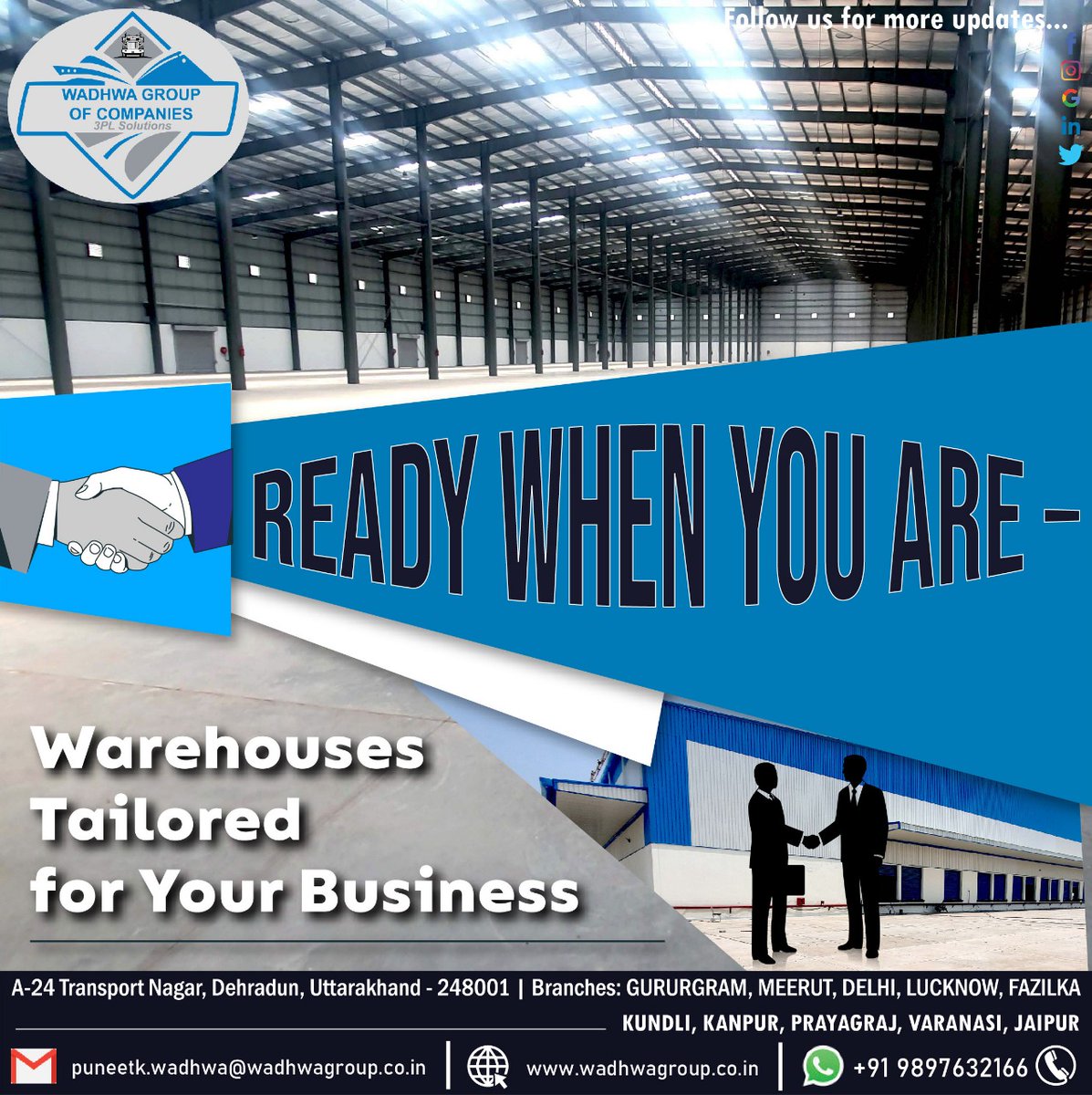 wadhwaGoC's tweet image. Your business moves fast, and so do we! 🚀 Our tailor-made warehouses are designed to grow with you—efficient, flexible, and ready when you are. Let’s build success together, one square foot at a time! 📦✨

#TailoredForYou #WarehouseSolutions #SpaceForSuccess