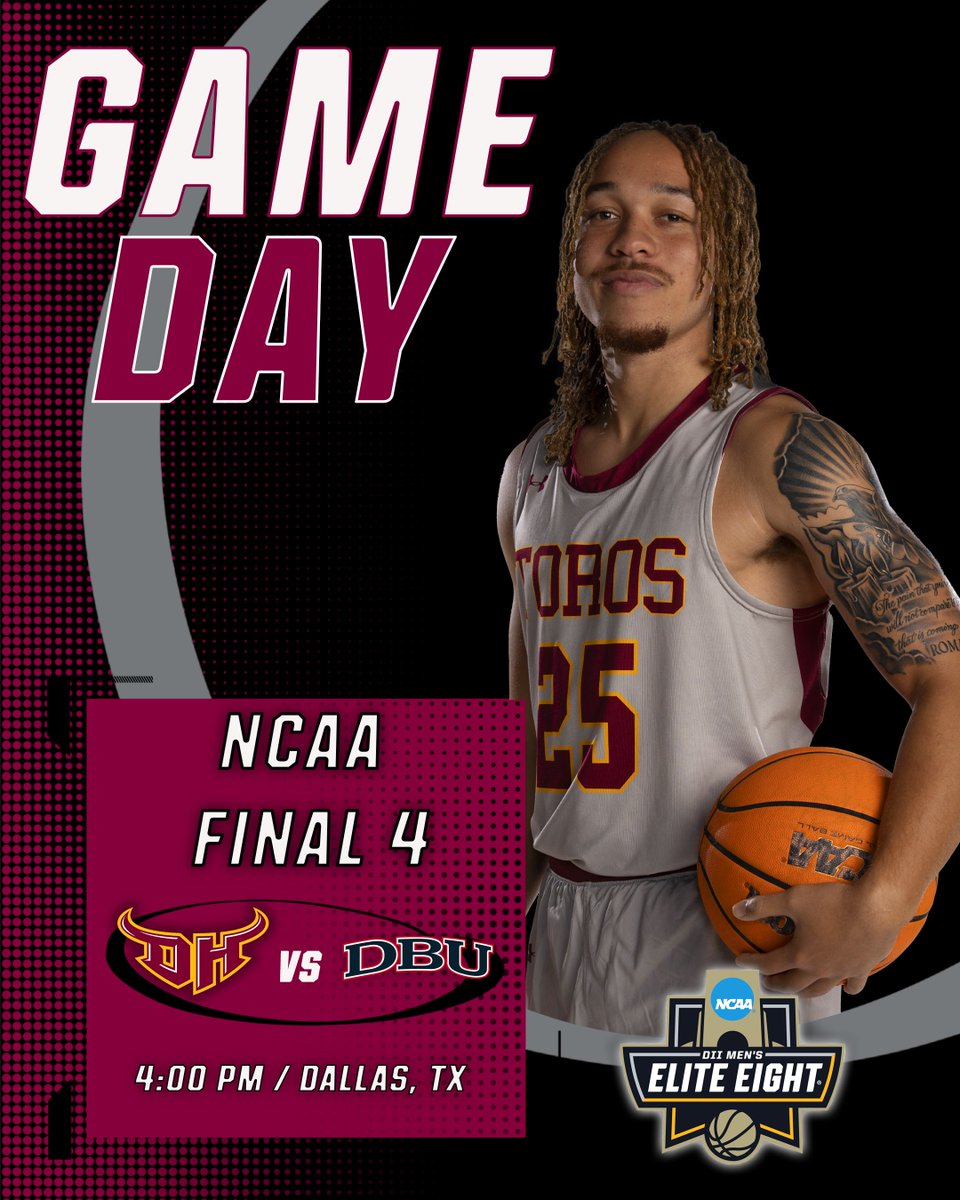 🚨 Final Four Alert! 🚨

The CSUDH Men’s Basketball remains in the Midwest and is ready to play in the NCAA DII Final Four 🏀🔥

⏰ - 4:00 PM PST
🏟️ - Ford Center
📍- Evansville, IN
📺 - shorturl.at/ijJ5v (on ESPN +)
📊- shorturl.at/3CM98