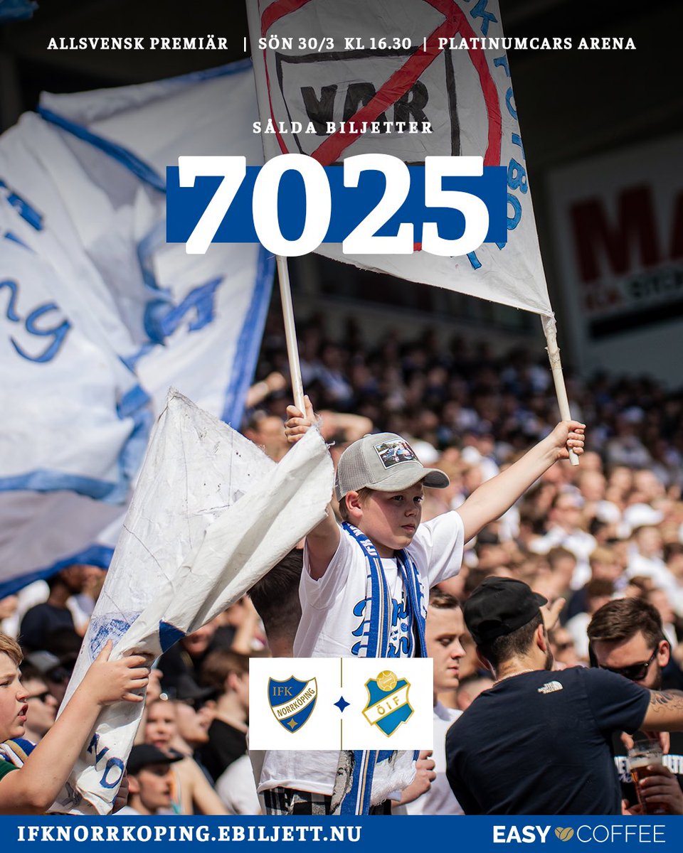 ifknorrkoping's tweet image. Över 7000 sålda till premiären 📊

På söndag går vi in i allsvenskan 2025 - häng med! Ifknorrkoping.ebiljett.nu. 

⚪️🔵#ifknorrköping