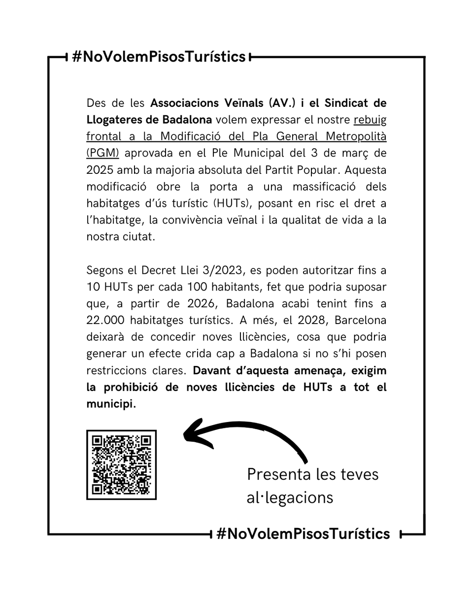 Sindicat Llogateres de Badalona tweet media