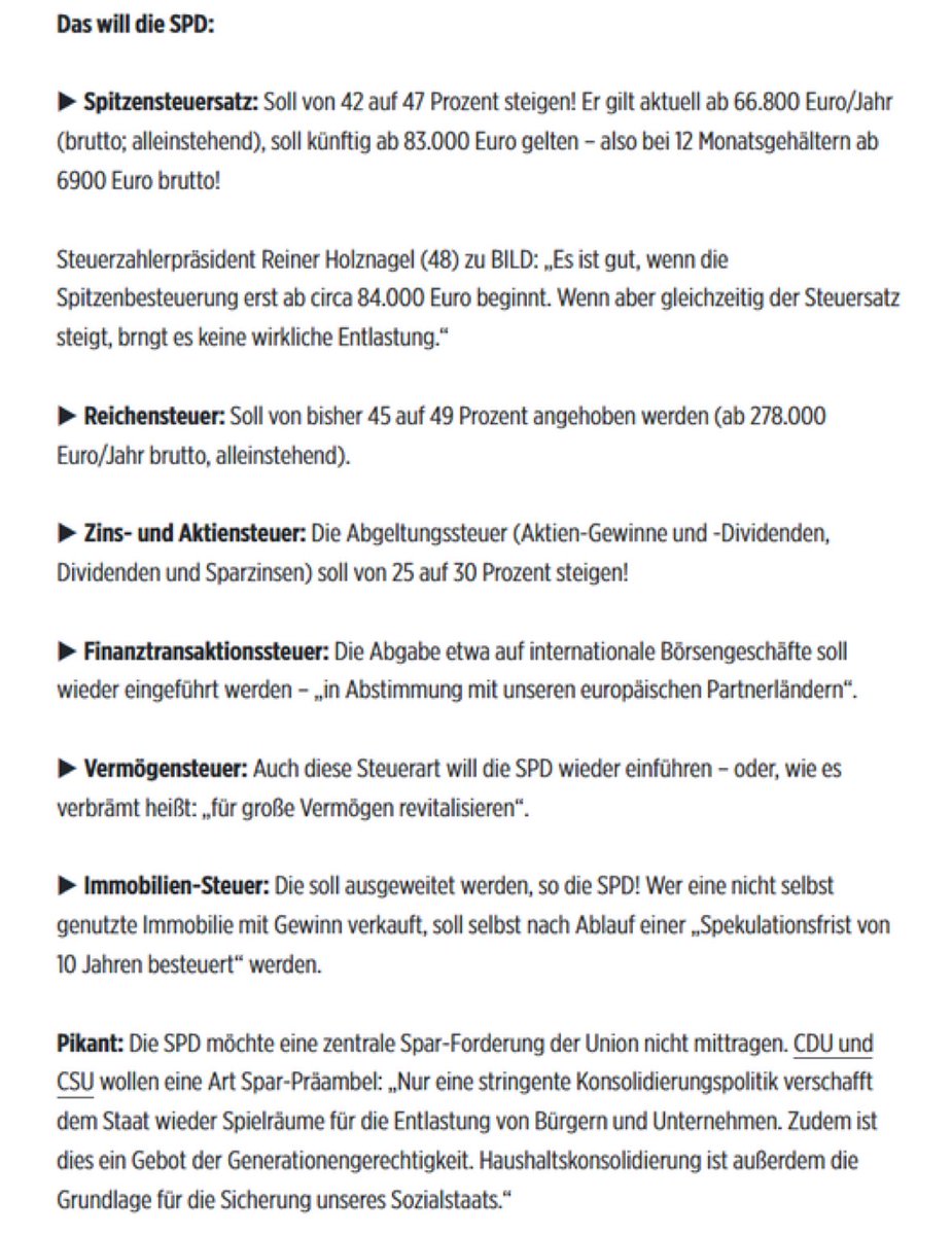 Die SPD trifft mit ihren Steuerplänen nicht die Reichen – sondern die, die sich mühsam etwas aufbauen wollen.

Arbeitnehmer, Sparer – kurz: die Mittelschicht.

Also genau die Menschen, für die die SPD früher mal Politik gemacht hat.
