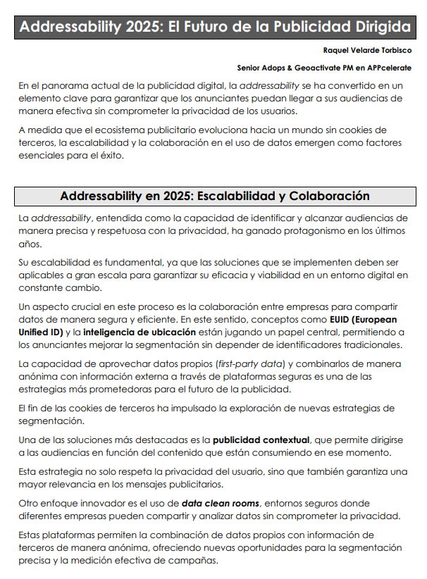 Appcelerate_ai's tweet image. 🗞️Inteligencia de ubicación, Data Clean Rooms, PETs como Google Privacy Sandbox, 1st party Data y Colaboración: las claves del #Addressability, nuevo paradigma publicitario

🗞️#APPcelerate, adtech nativa cookieless participa de esta esencia

👁️👁️Gran artículo de Raquel Velarde⤵️