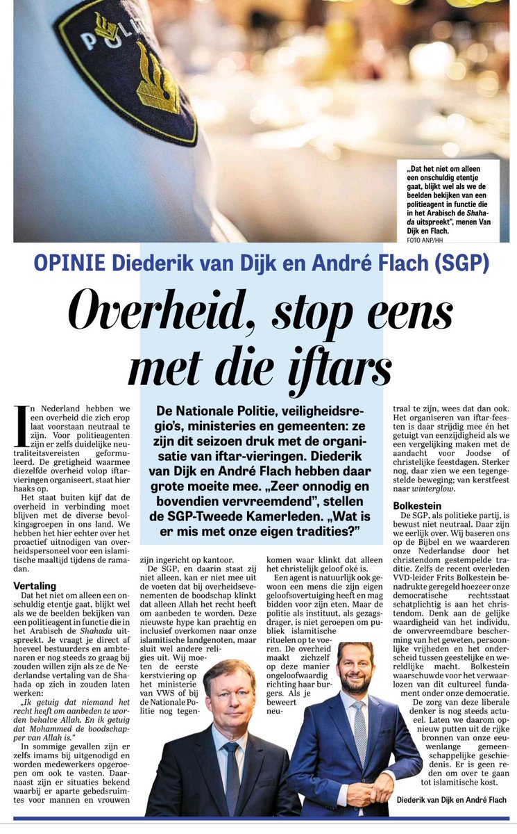 Overheid, stop eens met die iftars.
Grote dank Diederik van Dijk. Je doet ontzettend goed werk 🔥