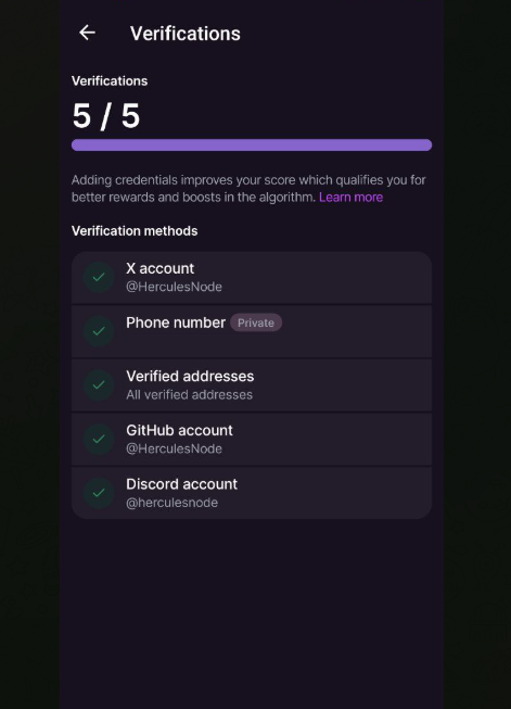 HerculesNode's tweet photo. Warpcast yeni doğrulamalar...

Warpcast mobil üzerinden Github ve Discord hesapları bağlama görevi geldi. 

Cep telefonunuzdan Verifications bölümünden github ve Discord hesaplarınızı bağlayın..

@farcaster_xyz