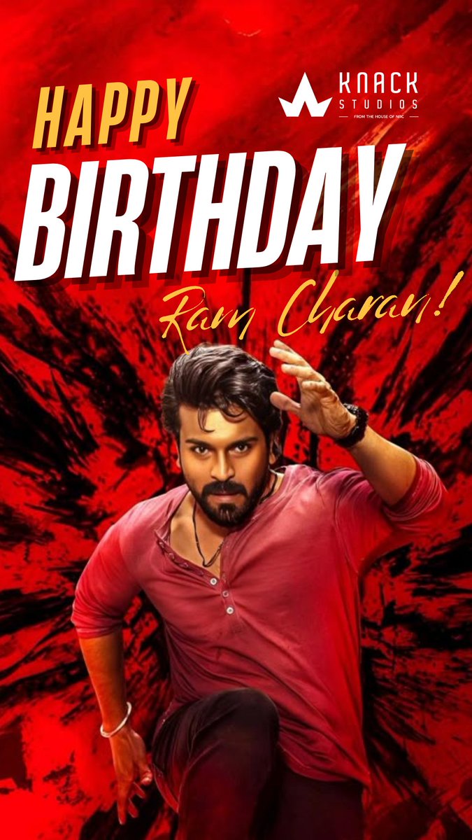 Knack Studios (@knackstudios_) on Twitter photo Happy Birthday <a href="/AlwaysRamCharan/">Ram Charan</a> ! 🎉 Wishing you a year filled with success, happiness, and blockbuster moments! 💥✨
#HBDRamCharan #RC16 #Peddi #Tollywood Happy Birthday <a href="/AlwaysRamCharan/">Ram Charan</a> ! 🎉 Wishing you a year filled with success, happiness, and blockbuster moments! 💥✨
#HBDRamCharan #RC16 #Peddi #Tollywood