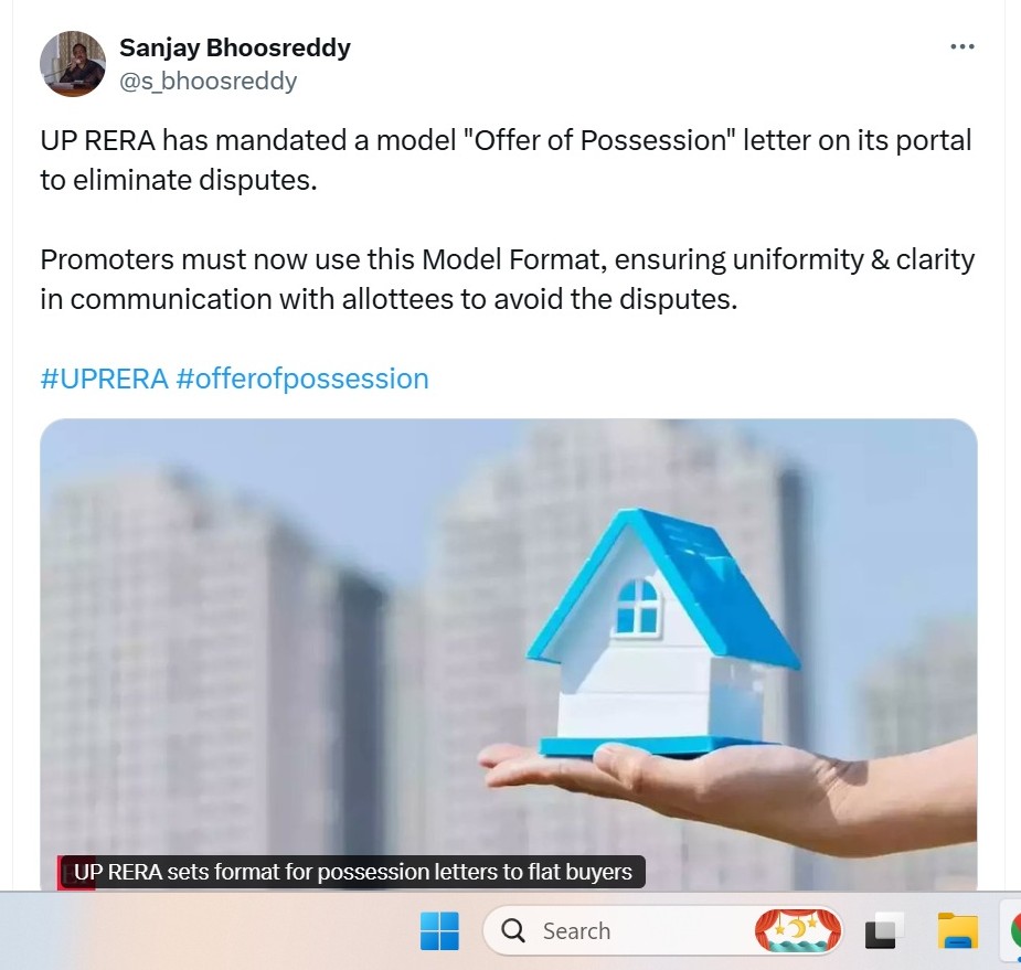 LalitkKumar's tweet image. Respected @s_bhoosreddy sir, your Model Offer of Possession directive is deeply appreciated by us however Mahagun is willfully defying it by ignoring your directives & forcing possession to extract funds. Isn't this a willful breach ? Please intervene. #UPRERA #offerofpossession