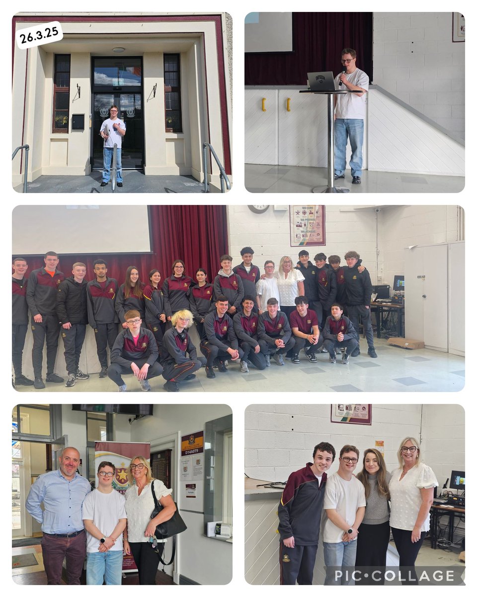 To mark #worlddownsyndromeday It was our pleasure to once again welcome Luis &amp; Sandra Allen to DLS. Luis told his story to our TY students, about his journey and experiences as a young man with Down Syndrome 👏🏾 
Thank you so much to Luis and Sandra for their visit,🙏🏾 #WeAreSalle