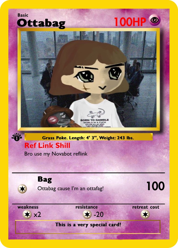 cryptoTCGsol's tweet photo. Use your kolfagmon card to shill reflinks! @ottabag https://t.co/TEmHu69Duo