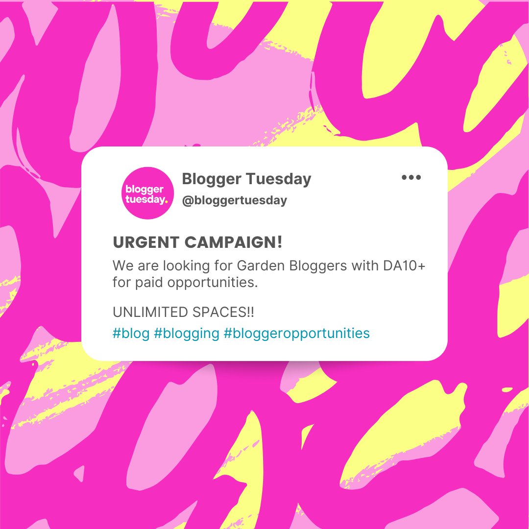 BloggerTuesday's tweet photo. 🚨ATTENTION BLOGGERS!🚨

We have unlimited positions available for bloggers within the Garden niche!

Drop your links below if you think you fit this category 🍃🍃🍃

#blog #blogging #digitalwriting #gardenbloggers https://t.co/f7Zlk8v666