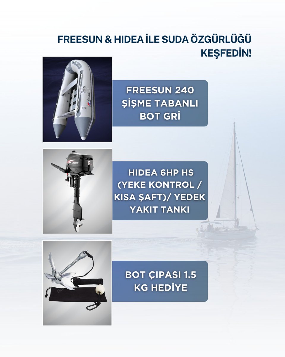 🚤 FREESUN 240 &amp; HIDEA 6HP – Hafif, Güçlü ve Taşınabilir! 🌊

🌍 denizmarketiyiz.biz

📞 Detaylı bilgi için: 0554 496 60 10 – 0544 416 61 50

"FREESUN &amp; HIDEA ile Suda Özgürlüğü Keşfedin!"

#denizcilik #dıştantakmamotor #şişmebot #denizkeyfi #freesun #hidea #gezi #macera