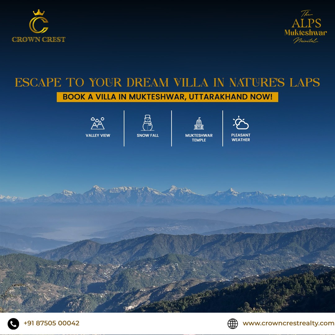 crowncrestinfra's tweet photo. 🏔️ Wake Up to the Himalayas Every Day!
Escape to your dream villa in the heart of nature at The Alps, Mukteshwar by Crown Crest.

📍 Mukteshwar, Uttarakhand – The perfect destination for your holiday home investment!

📞 +91 87505 00042
🌐 https://t.co/lWfOE51qz5

#CrownCrest https://t.co/7aSThNQm5O