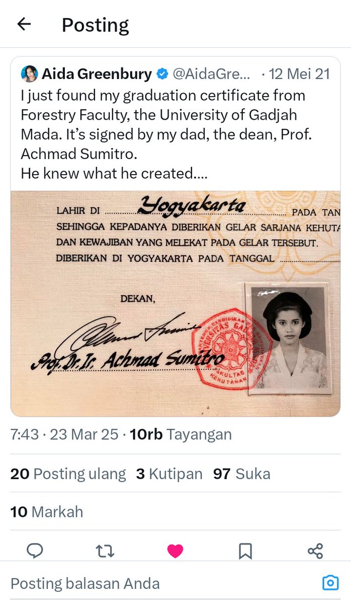 <a href="/tempodotco/">tempo.co</a> Fakta
1 Pd lembar pengesahan tertulis SOEMITRO
Seharusnya SUMITRO
Salah ketik?
Lembar pengesahan salah ketik?

2 tertulis jg Prof Dr Ir Achmad Soemitro
Pdhl AS br dikukuhkan sbg PROFESOR pd 22 Maret 1986 atau 1 thn stlh JKW lulus

Sumber <a href="/SianiparRismon/">Rismon Hasiholan Sianipar</a> langsung dr repository UGM