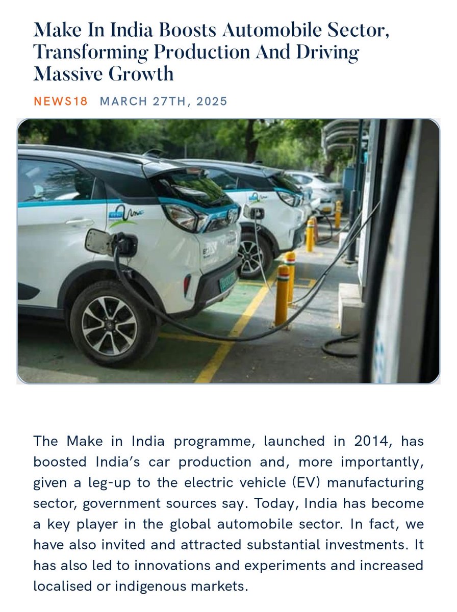 Make In India Boosts Automobile Sector, Transforming Production And Driving Massive Growth
news18.com/videos/auto/ma… 

via NaMo App
