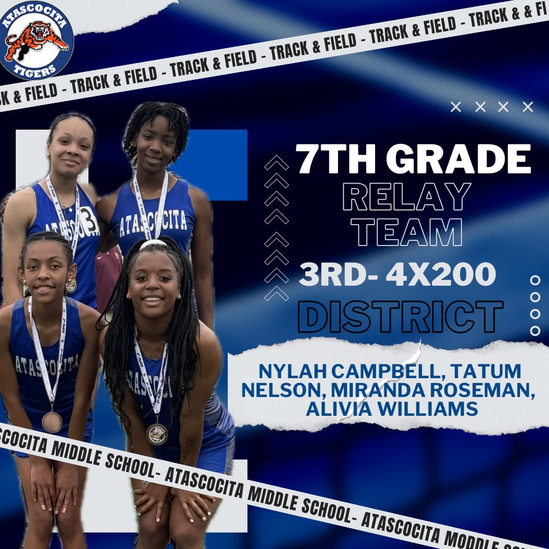 Atascocita Middle School (@humbleisd_ams) on Twitter photo Congratulations to our 7th Grade <a href="/amsladytigers/">AMS Lady Tigers</a> & <a href="/MrsD_Bennett/">De'Shunna Burnett Bennett</a> for an outstanding season! Ladies your hard work, dedication & teamwork have truly paid off. Great job 4X100, 4x200, 4X400 & Sprints. We are so proud of you all. #AtascaTigers #OnwardAndUpward Congratulations to our 7th Grade <a href="/amsladytigers/">AMS Lady Tigers</a> & <a href="/MrsD_Bennett/">De'Shunna Burnett Bennett</a> for an outstanding season! Ladies your hard work, dedication & teamwork have truly paid off. Great job 4X100, 4x200, 4X400 & Sprints. We are so proud of you all. #AtascaTigers #OnwardAndUpward