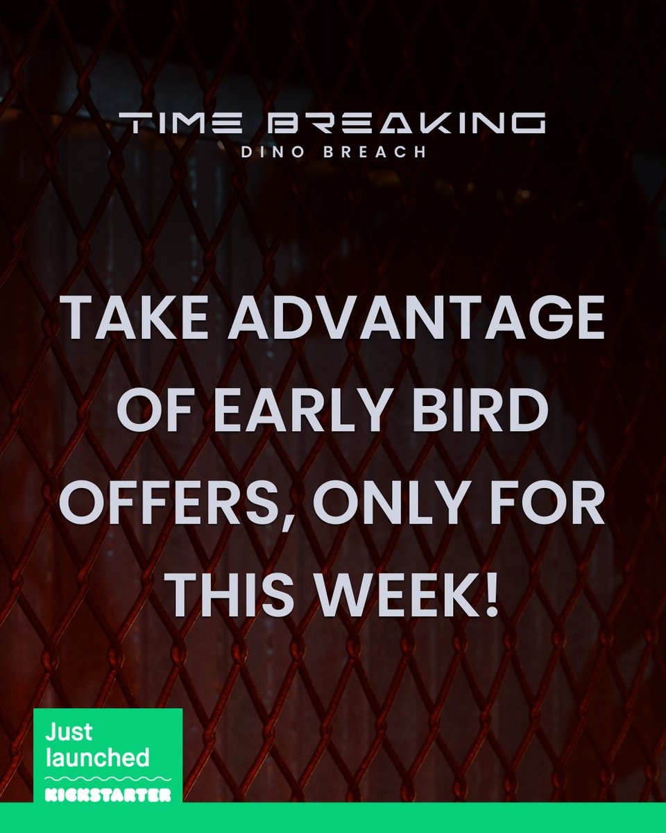 DigitalyArts's tweet image. The Early Bird offer for #TimeBreakingDinoBreach ends on Sunday, 03/30! 🦖
Support the campaign on Kickstarter before it’s too late and unlock exclusive rewards reserved for the first backers.
Don&apos;t miss out. Make your move NOW
LINK IN BIO ❤️
#dinocrisis #dinocrisis2 #horrorgame