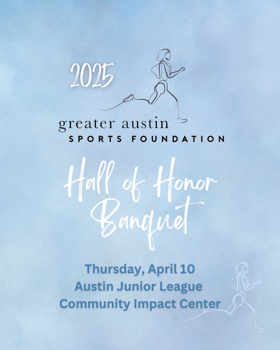 Don’t miss our Hall of Honor Banquet on April 10 honoring the best of the best local high school scholar athletes and individuals who selflessly support youth sports. Tables, tickets &amp; more info can be found at greateraustinsportsfoundation.org