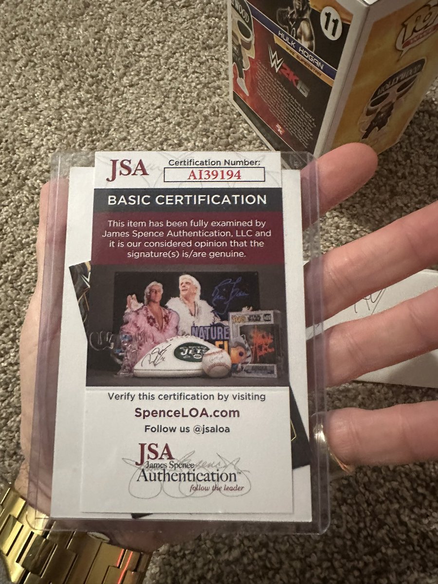 FS / NFT
DM is 🔑 
CROSSPOSTED
Shipping &amp; PP GS Fee Not Included
Hollywood Hogan Signed w Hogan COA w second Hogan Auto &amp; JSA COA  -$300 
<a href="/TheeUncleJerry/">Uncle Jerry</a>