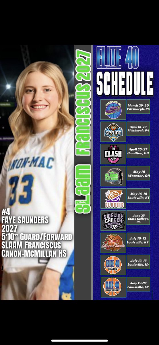 SLAAM27Franciscus (@slaam27fran) on Twitter photo Come watch <a href="/faye_saunders27/">Faye Saunders</a> ball out for <a href="/SLAAMBASKETBALL/">slaambasketball</a> in the following tournaments this season! Come watch <a href="/faye_saunders27/">Faye Saunders</a> ball out for <a href="/SLAAMBASKETBALL/">slaambasketball</a> in the following tournaments this season!