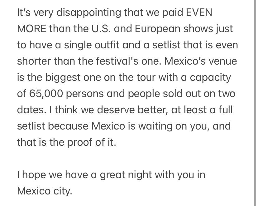 mtrdza's tweet photo. #MexicoWantsFullSetlist
 #MexicoWantsFullSetlist
@LiviesHQ  @LiviesHQ https://t.co/AkvFn4c3Yy