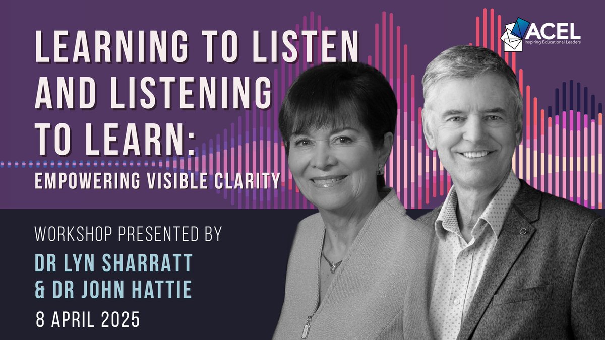 ACEL (@acelaustralia) on Twitter photo š¢ Reminder! Limited Time to Register!
Don't miss Learning to Listen, Listening to Learn with <a href="/LynSharratt/">Lyn Sharratt</a> & John Hattie in Sydney on 8 April 2025!
Register now: acel.org.au/acel/ACELWEB/P⦠š¢ Reminder! Limited Time to Register!
Don't miss Learning to Listen, Listening to Learn with <a href="/LynSharratt/">Lyn Sharratt</a> & John Hattie in Sydney on 8 April 2025!
Register now: acel.org.au/acel/ACELWEB/Pā¦