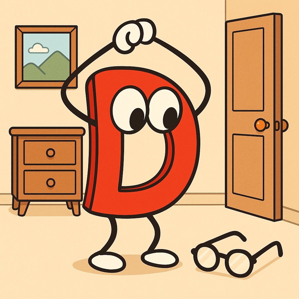 lempiji's tweet image. 探していたメガネがなぜか床に落ちていたD言語くん #dlang