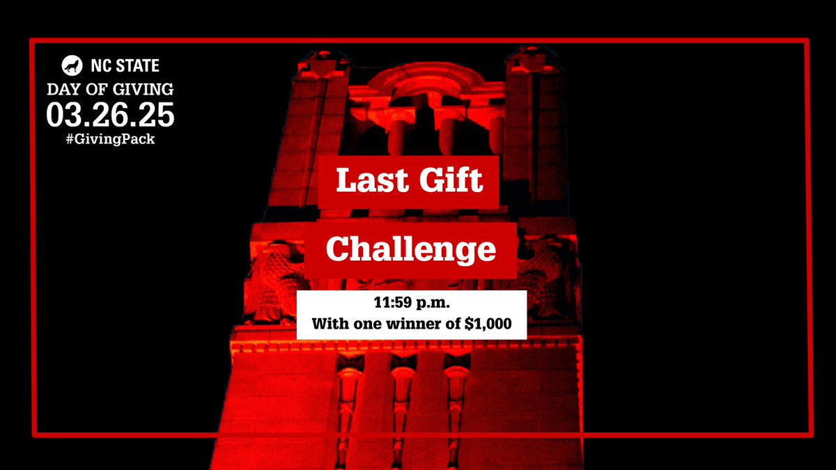 NC State Poole College of Management (@ncstatepoole) on Twitter photo 🚨 LAST GIFT CHALLENGE - 11:59 PM! 🚨
This is it—your VERY LAST CHANCE to give back and make an impact! 🌙
Make your last gift NOW! ❤️🎁 ➡️ ow.ly/X36050VnKjE #GivingPack <a href="/NCState/">NC State University</a> 🚨 LAST GIFT CHALLENGE - 11:59 PM! 🚨
This is it—your VERY LAST CHANCE to give back and make an impact! 🌙
Make your last gift NOW! ❤️🎁 ➡️ ow.ly/X36050VnKjE #GivingPack <a href="/NCState/">NC State University</a>