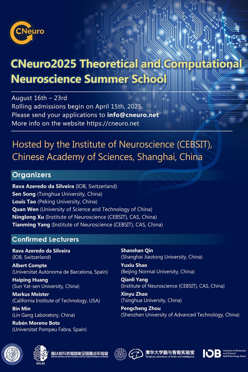 ninglong's tweet photo. CNeuro2025 is landing in Shanghai (ION)! A new edition of the Theoretical and Computation Neuroscience Summer School since 2018! https://t.co/geKHyXKopi