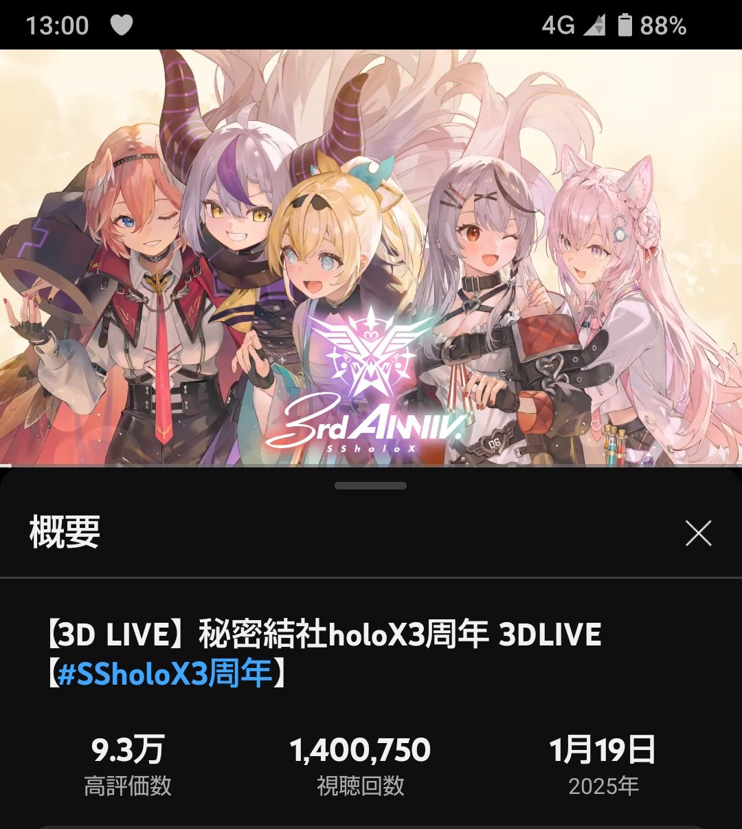 holoX3周年記念 ホロライブ ラバーマット ホロックス （SSholoX3