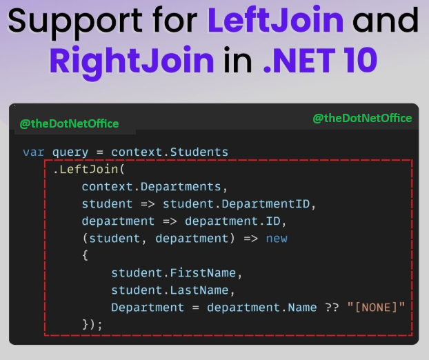 TheDotNetOffice's tweet photo. 𝗟𝗲𝗳𝘁𝗝𝗼𝗶𝗻 𝗮𝗻𝗱 𝗥𝗶𝗴𝗵𝘁𝗝𝗼𝗶𝗻 𝗶𝗻 .𝗡𝗘𝗧 𝟭𝟬 𝗣𝗿𝗲𝘃𝗶𝗲𝘄 @TheDotNetOffice
#dotnet #UPI #UPIDown #devcommunity #video #DeveloperFriendly #developer #ai #Grok3 #csharp #microsoft #aspnetcore #netcore #dotnetcore https://t.co/k1e4eXu7vQ